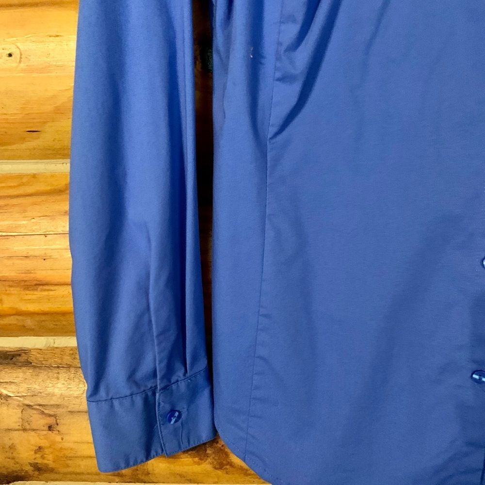 Worthington Blue Button Down Dress Shirt Size 4 - Picture 3 of 6